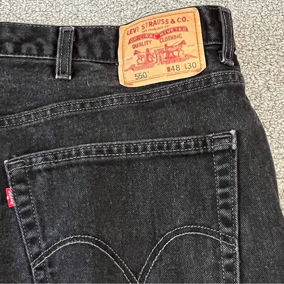 Vintage Levis 550 Jeans Mens Size 48X30 Actual 46x29 Black Relaxed Fit Denim - Picture 9 of 11